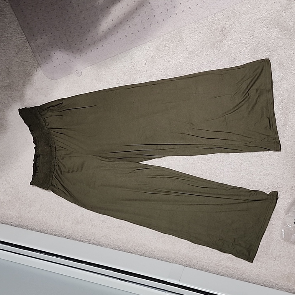 Women's Flowy, Wide Legged Pants, XL, Green